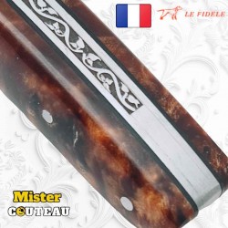 Couteau Thiers par Le Fidèle loupe peuplier en bois précieux modèle 1