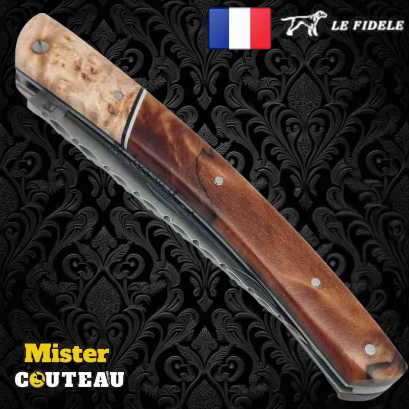 Couteau Thiers par Le Fidèle érable peuplier en bois précieux bi matière modèle 7