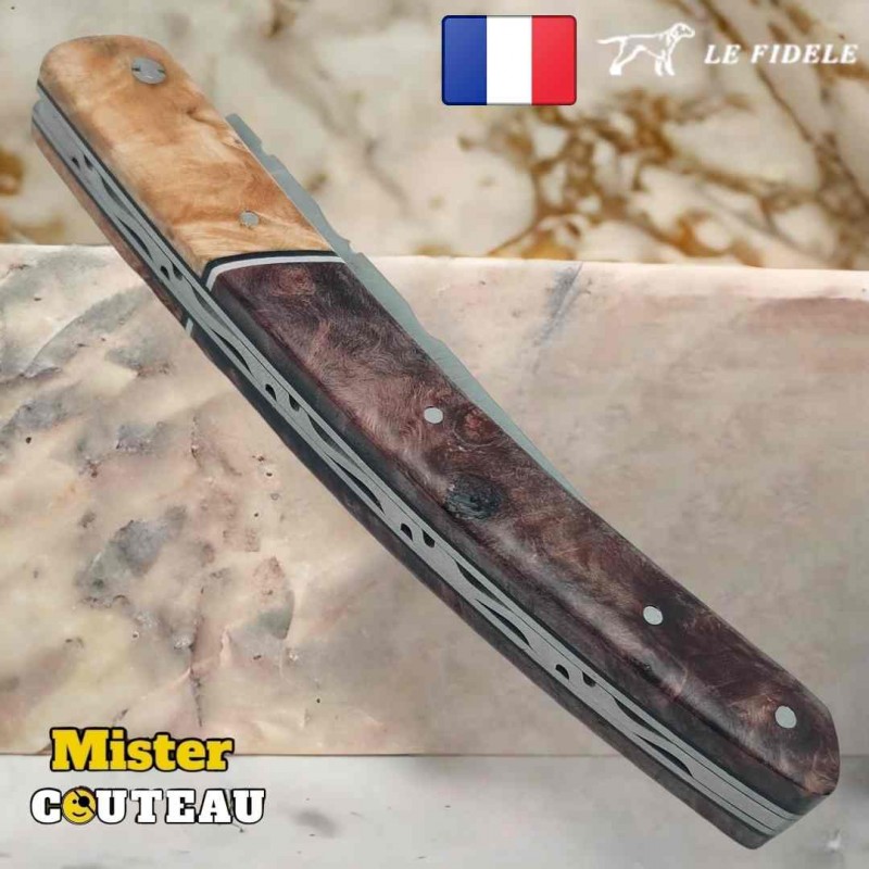 Couteau Thiers par Le Fidèle érable peuplier en bois précieux bi matière modèle 9