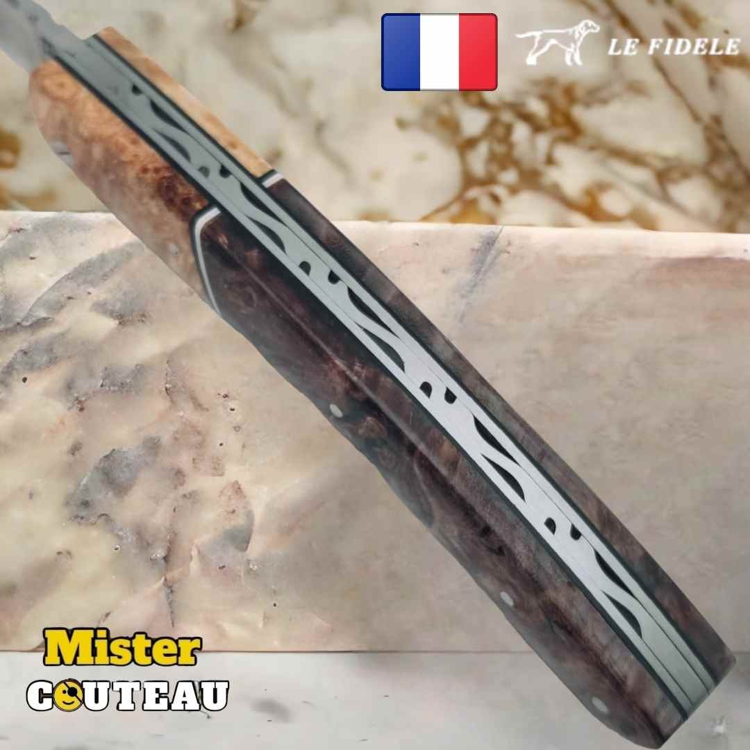 Couteau Thiers par Le Fidèle érable peuplier en bois précieux bi matière modèle 9