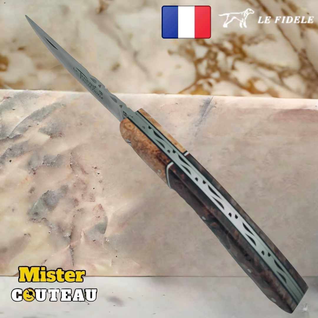 Couteau Thiers par Le Fidèle érable peuplier en bois précieux bi matière modèle 9