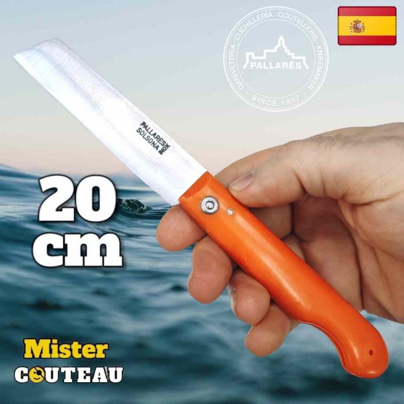 Couteau Pallares pêcheur résine orange lame inox 20cm