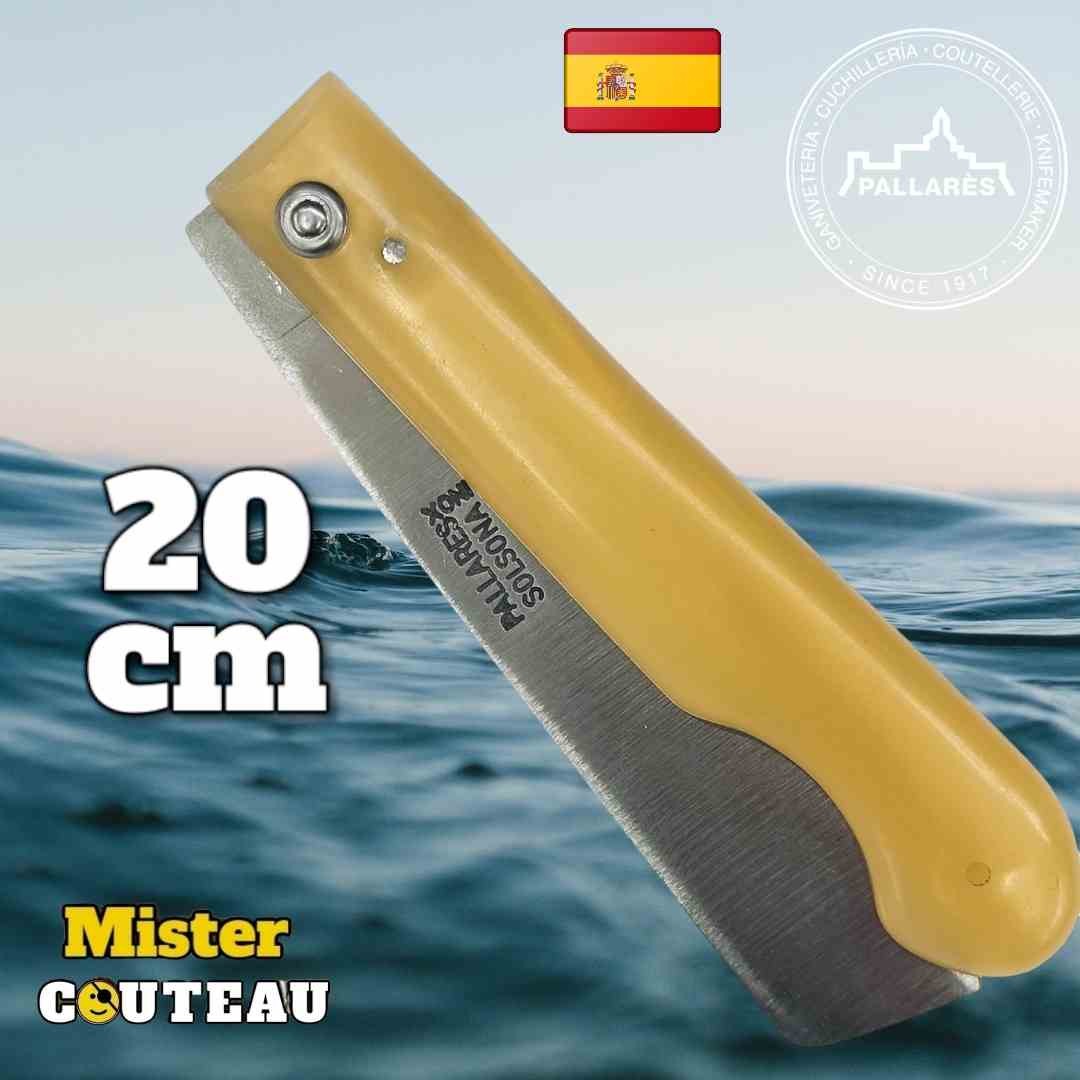 Couteau Pallares pêcheur résine jaune lame inox 20cm