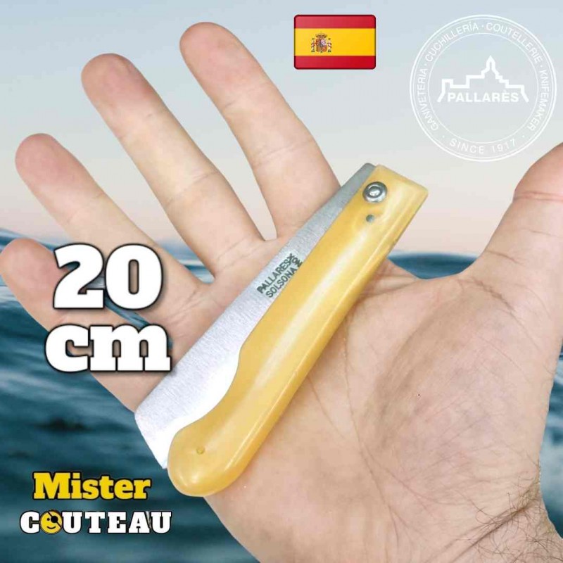 Couteau Pallares pêcheur résine jaune lame inox 20cm