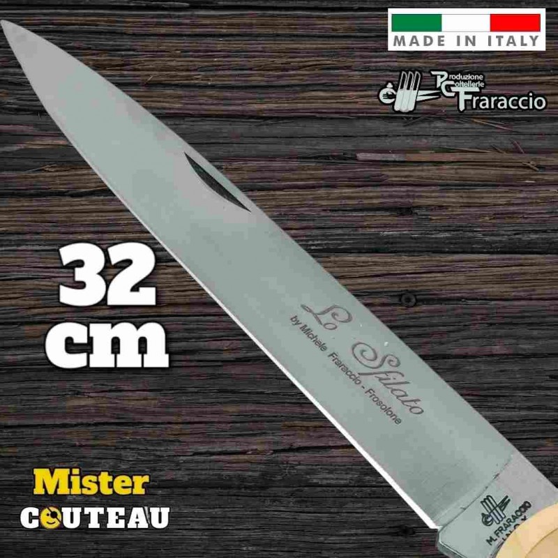 Couteau Fraraccio Sfilato olivier mitre laiton 32 cm