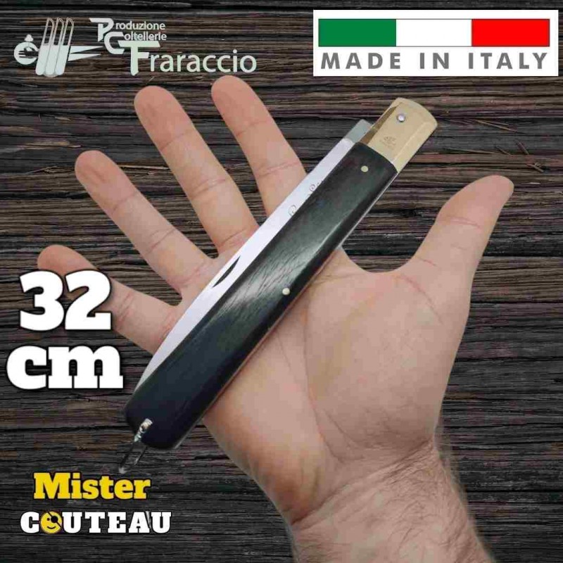Couteau Fraraccio Sfilato palissandre mitre laiton 32 cm Italie