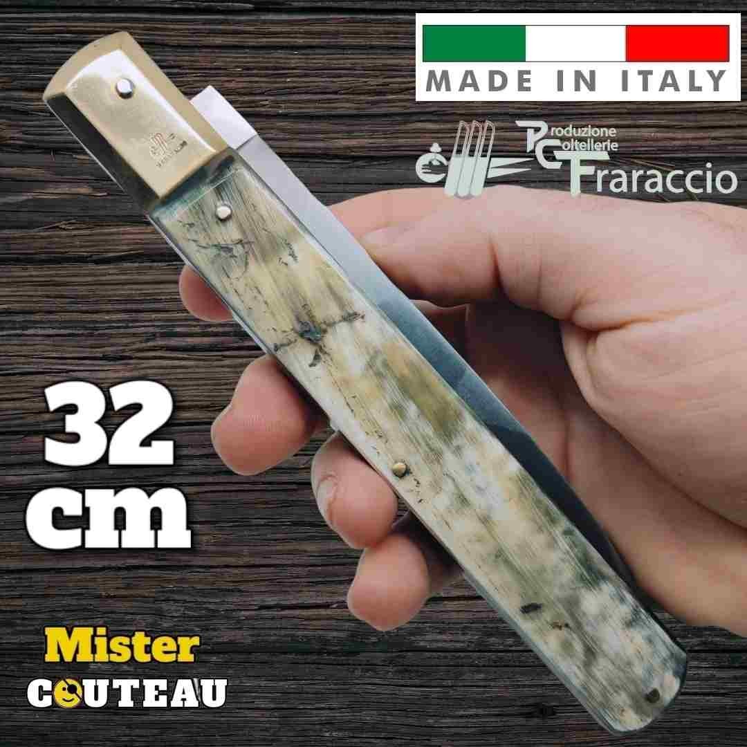 Couteau Fraraccio Sfilato corne antique 32 cm Italie