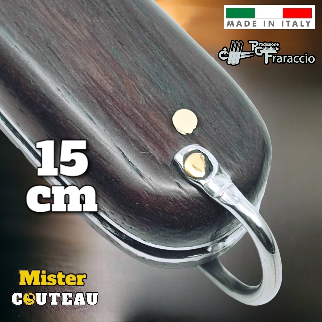 Couteau italien  Fraraccio permesso de la legge palissandre mitre laiton 15 cm