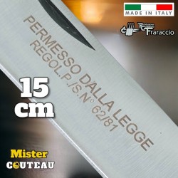 Couteau italien  Fraraccio permesso de la legge palissandre mitre laiton 15 cm