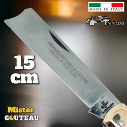 Couteau italien  Fraraccio permesso de la legge palissandre mitre laiton 15 cm