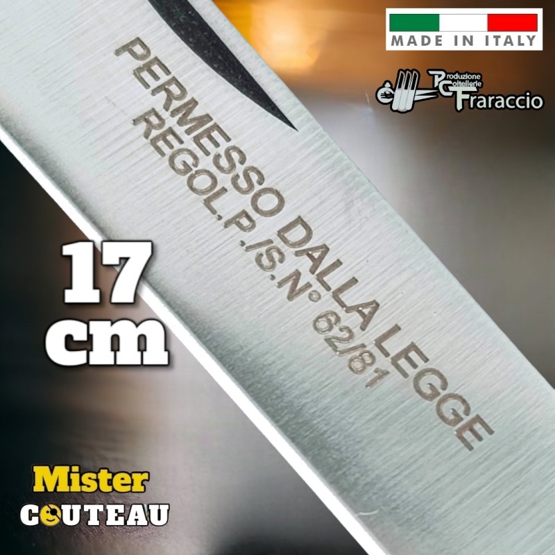 Couteau italien Fraraccio permesso de la legge palissandre mitre laiton 17 cm