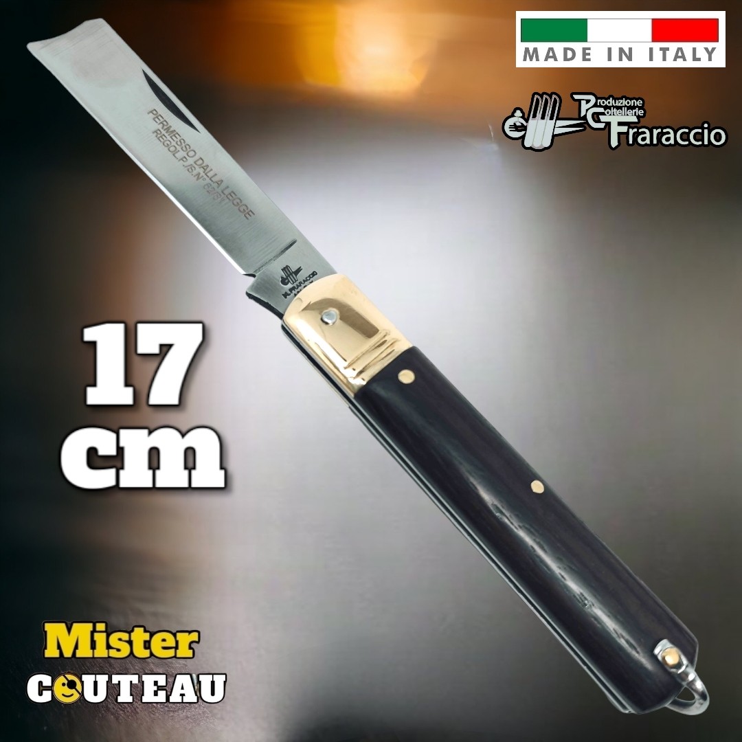 Couteau italien Fraraccio permesso de la legge palissandre mitre laiton 17 cm