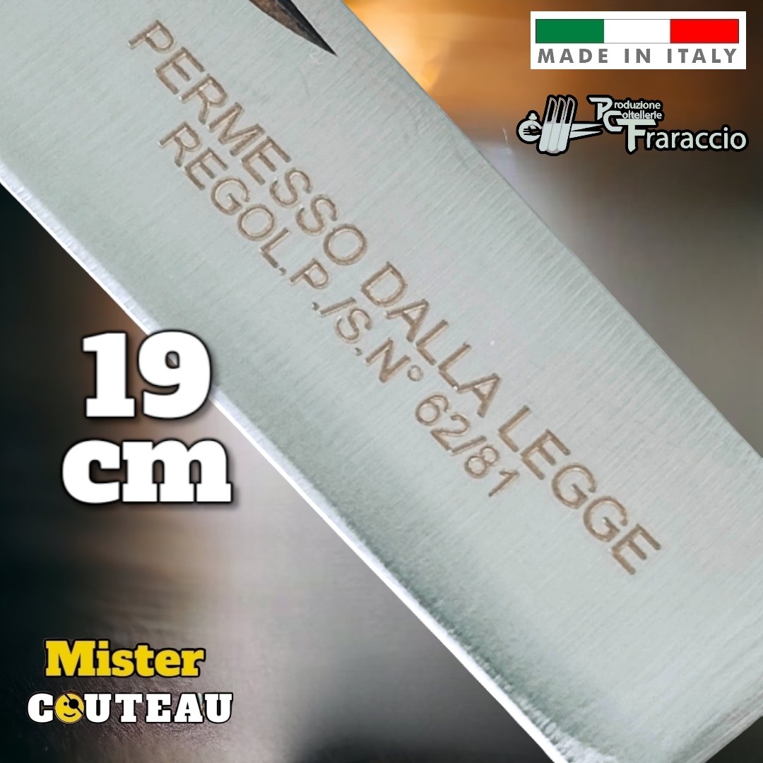 Couteau italien Fraraccio permesso de la legge palissandre mitre laiton 19 cm