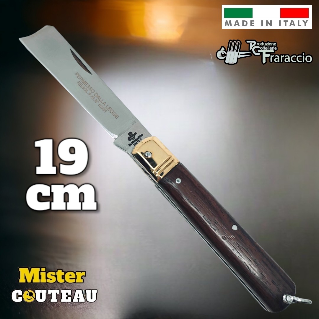 Couteau italien Fraraccio permesso de la legge palissandre mitre laiton 19 cm