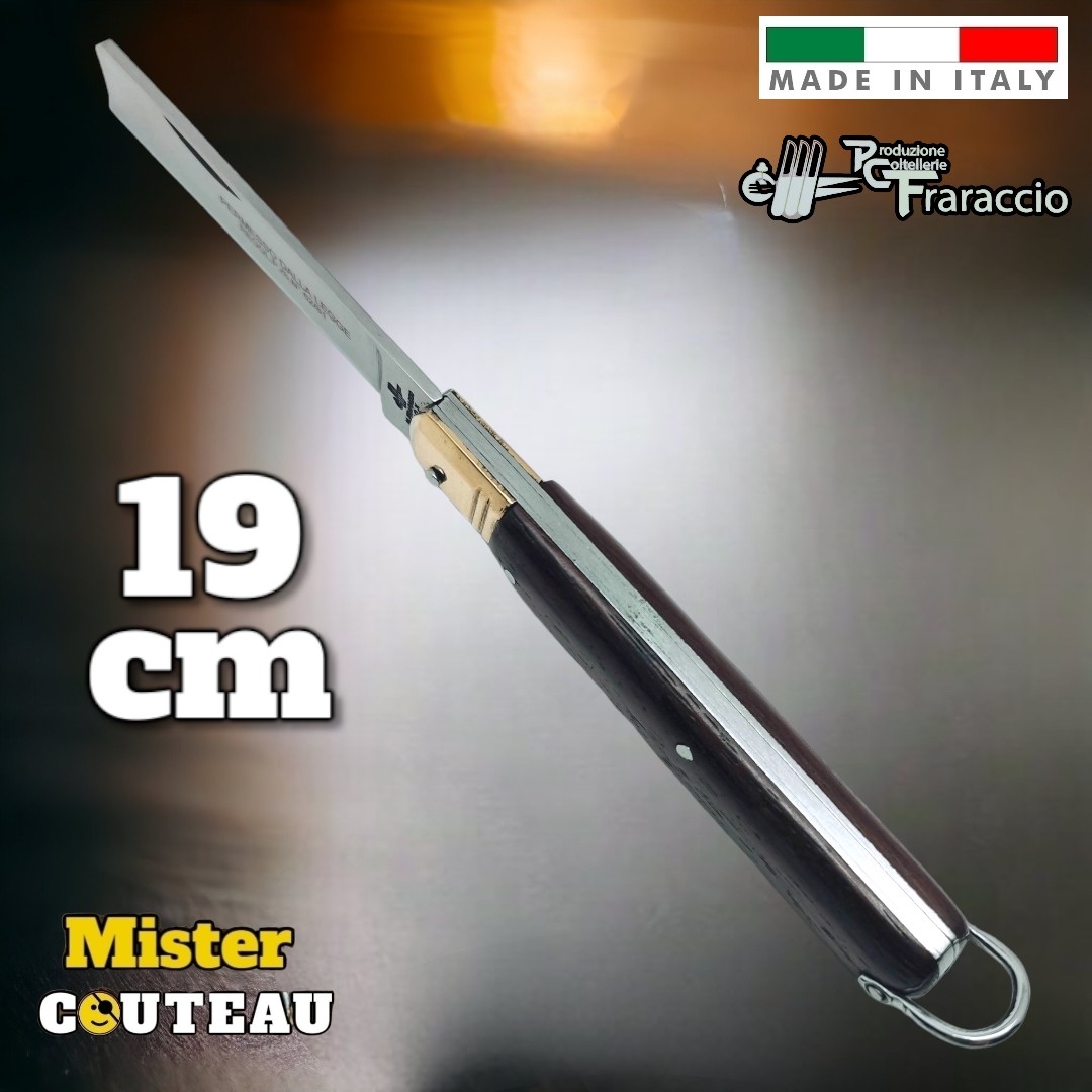 Couteau italien Fraraccio permesso de la legge palissandre mitre laiton 19 cm