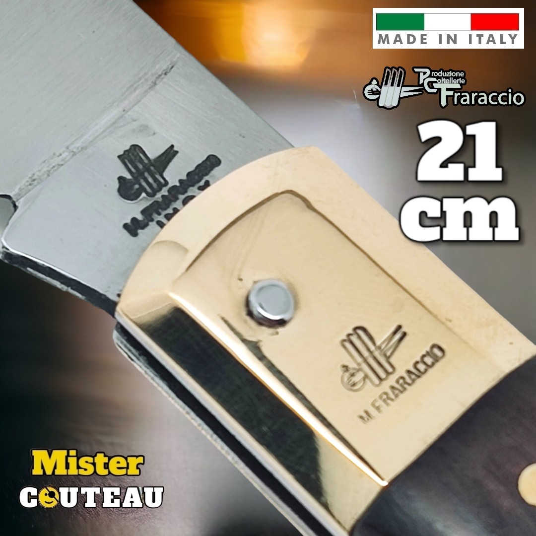 Couteau italien Fraraccio permesso de la legge palissandre mitre laiton 21 cm