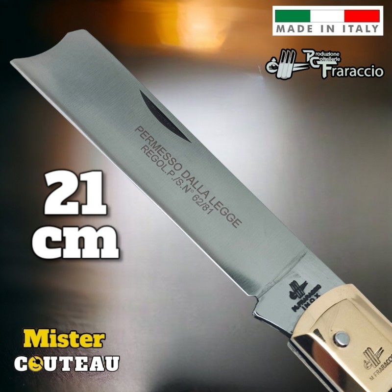 Couteau italien Fraraccio permesso de la legge palissandre mitre laiton 21 cm