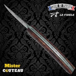Couteau Thiers par Le Fidèle bois Aulne ressort gravé modèle 18