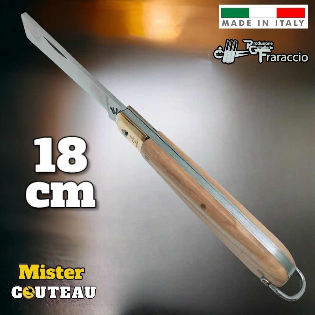 Couteau Fraraccio mozzetta olivier mitre laiton 18 cm