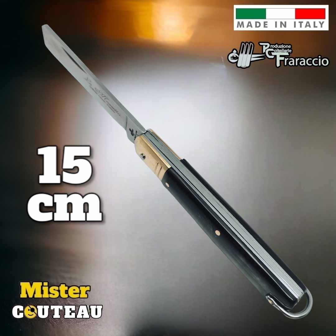 Couteau italien Fraraccio mozzetta corne mitre laiton 15 cm
