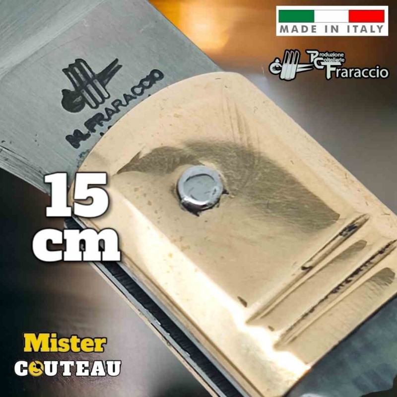 Couteau italien Fraraccio permesso de la legge corne mitre laiton 15 cm