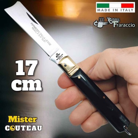 Couteau italien Fraraccio permesso de la legge corne mitre laiton 17 cm