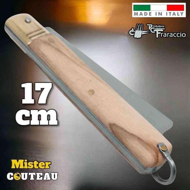 Couteau italien Fraraccio permesso de la legge olivier mitre laiton 17 cm