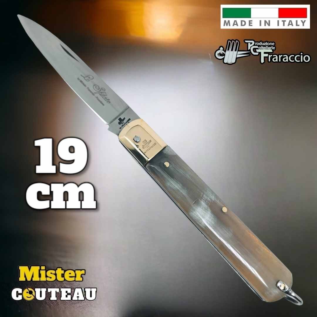 Couteau italien Fraraccio Sfilato corne mitre laiton 19 cm