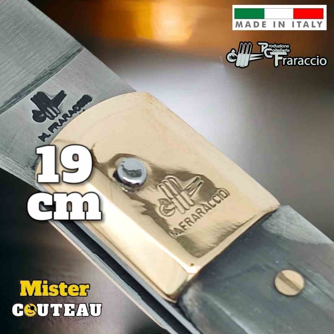 Couteau italien Fraraccio Sfilato corne mitre laiton 19 cm