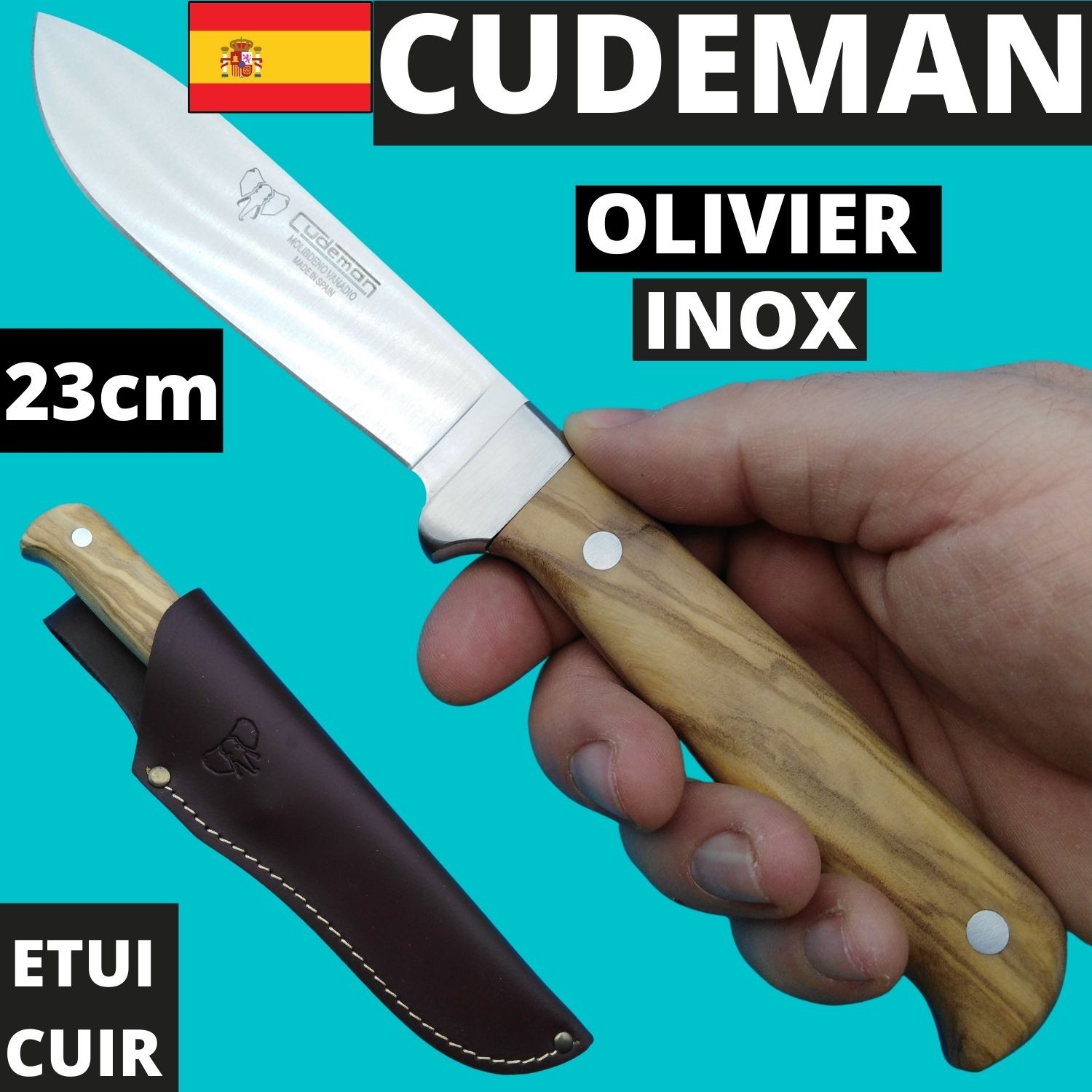 Couteau chasse Cudeman plat...