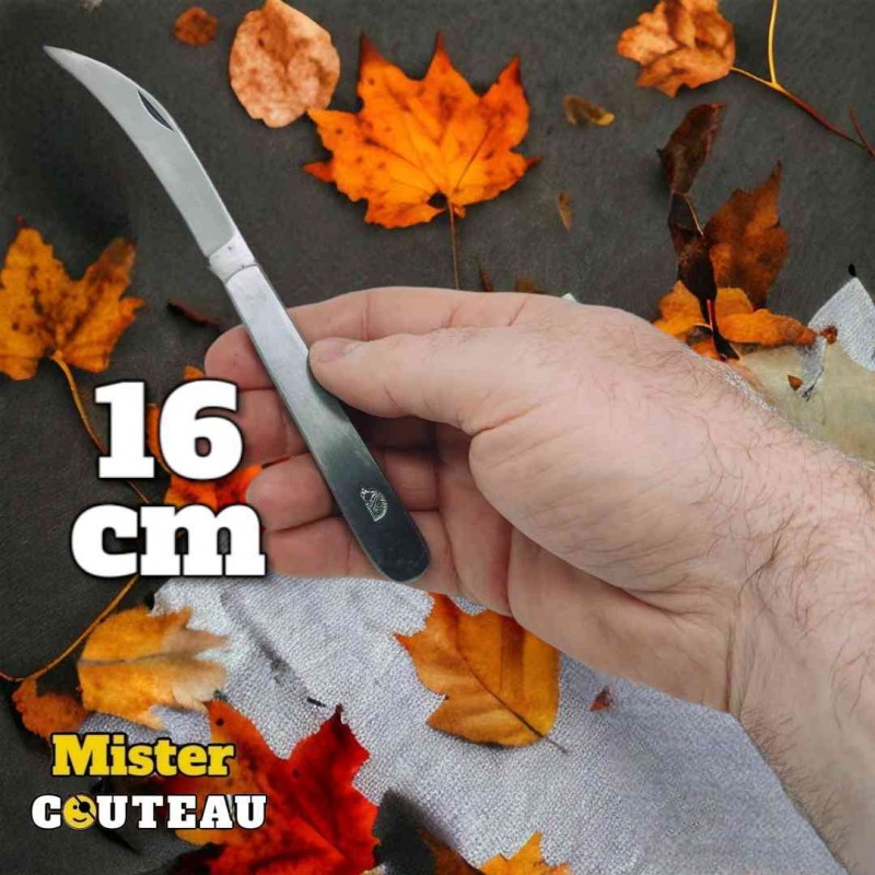 Couteau Serpette le niglo manche inox gravure hérisson 16cm