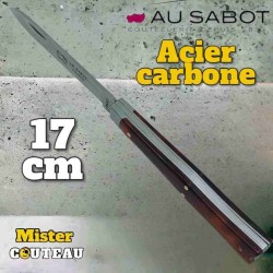 Petit couteau Au Sabot queue de poisson acier carbone manche rodhoid ecaille tortue