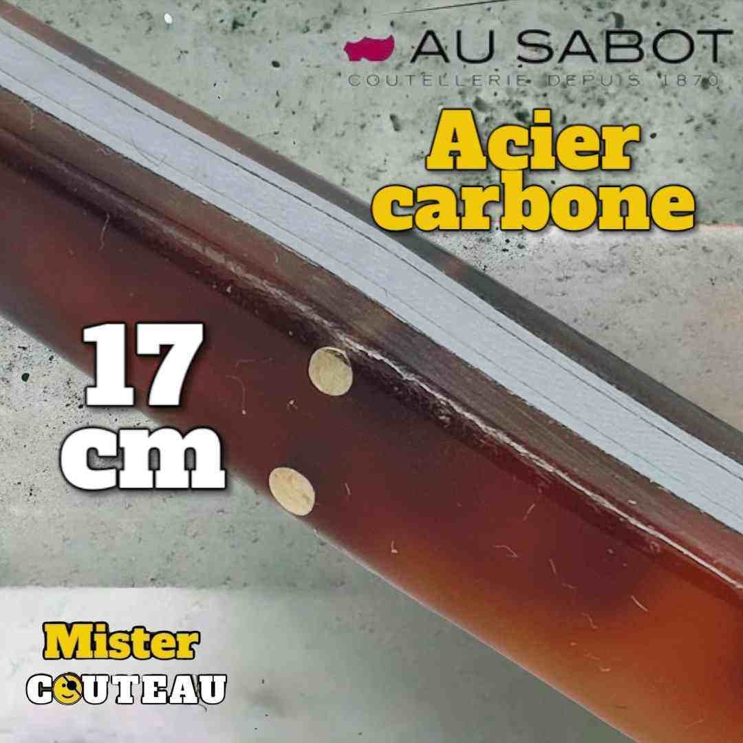 Petit couteau Au Sabot queue de poisson acier carbone manche rodhoid ecaille tortue