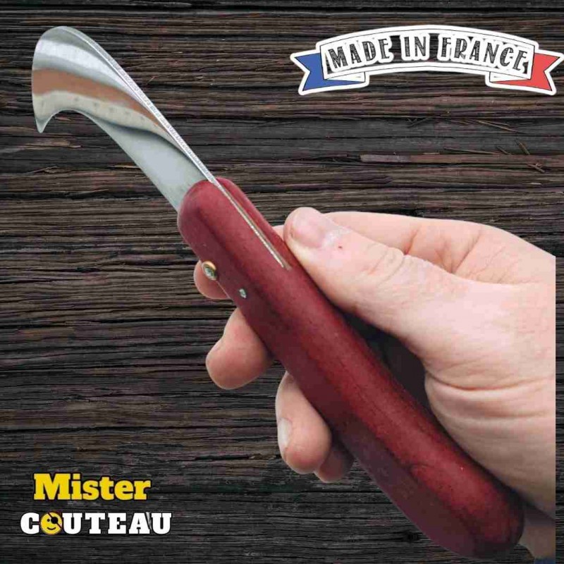 Couteau grande serpette pliante Sauzedde Roddier acier carbone 21cm