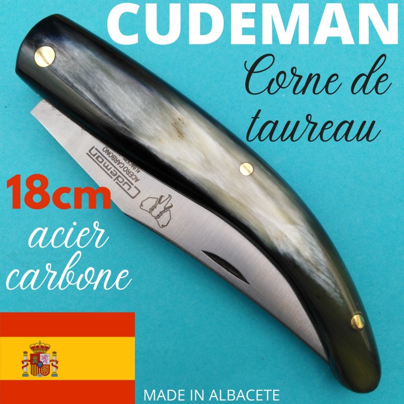 Couteau Cudeman berger fin en corne de taureau REF 457A