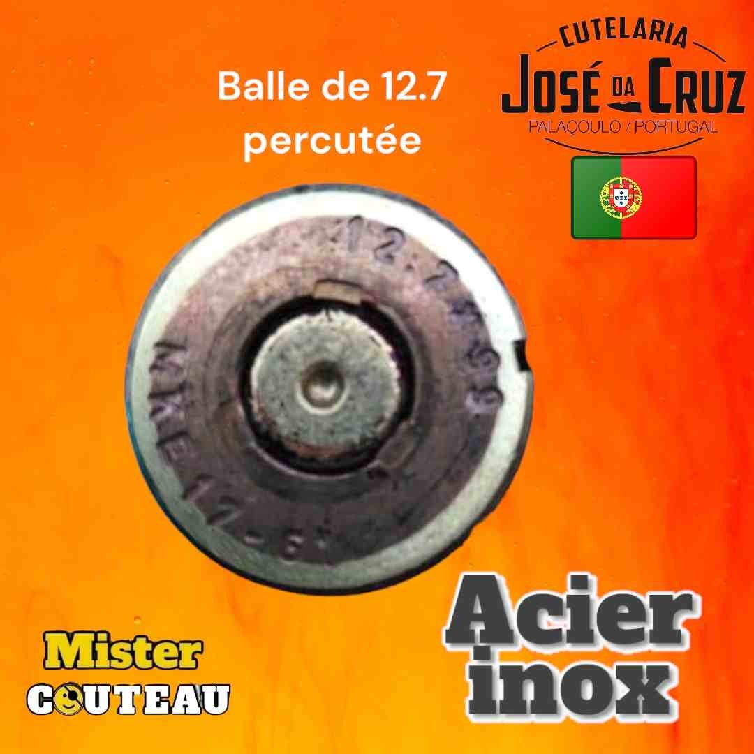 Couteau José Da Cruz balle douille 12.7 lame inox