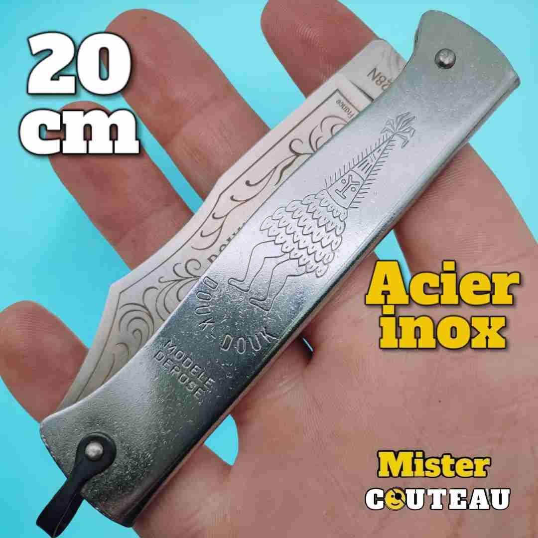 Couteau Douk Douk manche acier inox 20cm lame inox