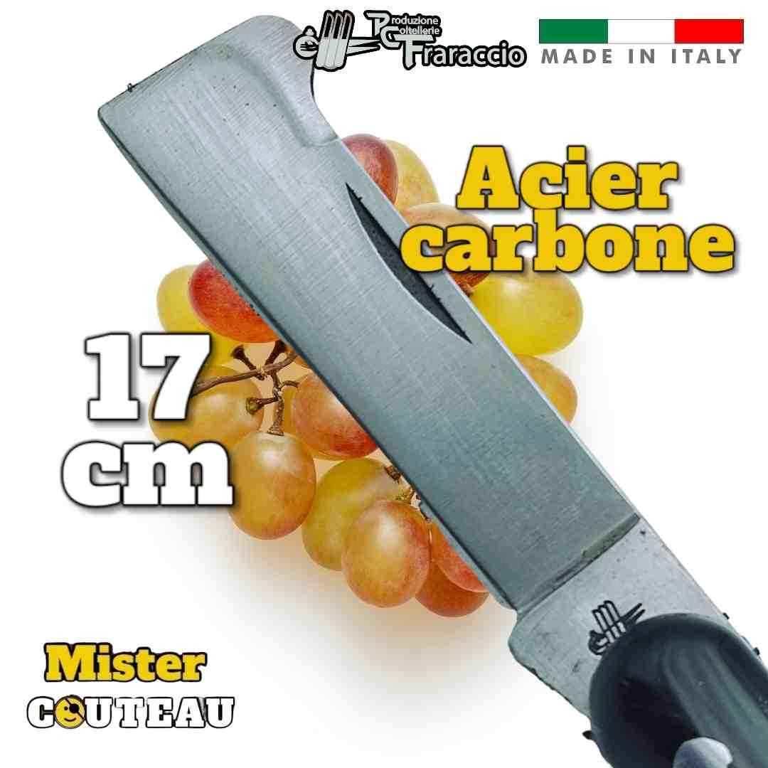 Couteau italien Fraraccio greffoir manche ABS lame carbone 17 cm