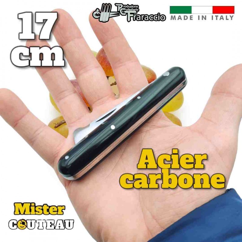 Couteau italien Fraraccio greffoir manche ABS lame carbone 17 cm