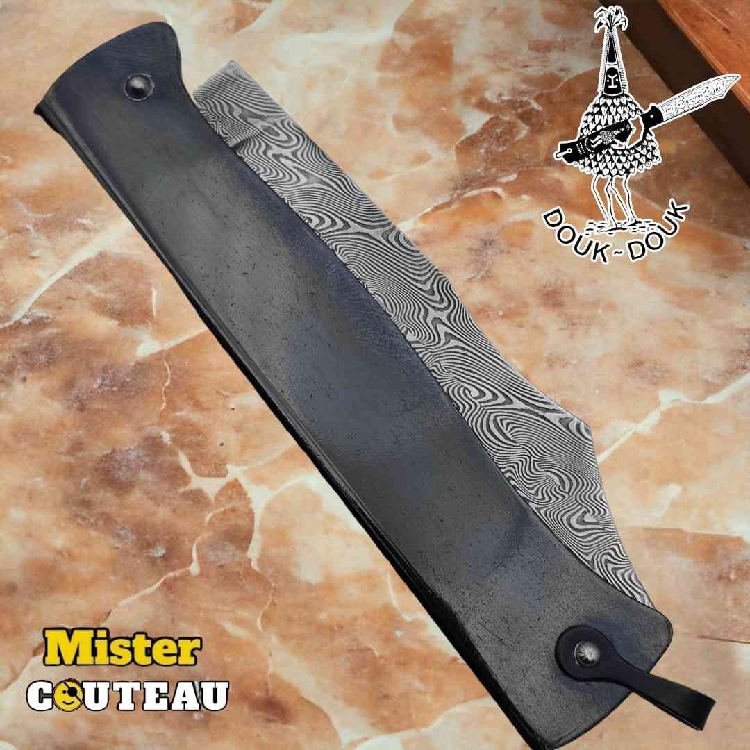 Couteau Douk Douk manche damas carbone bronze d'arme 20cm