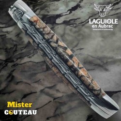 Laguiole en Aubrac abeille forgée corail tigre