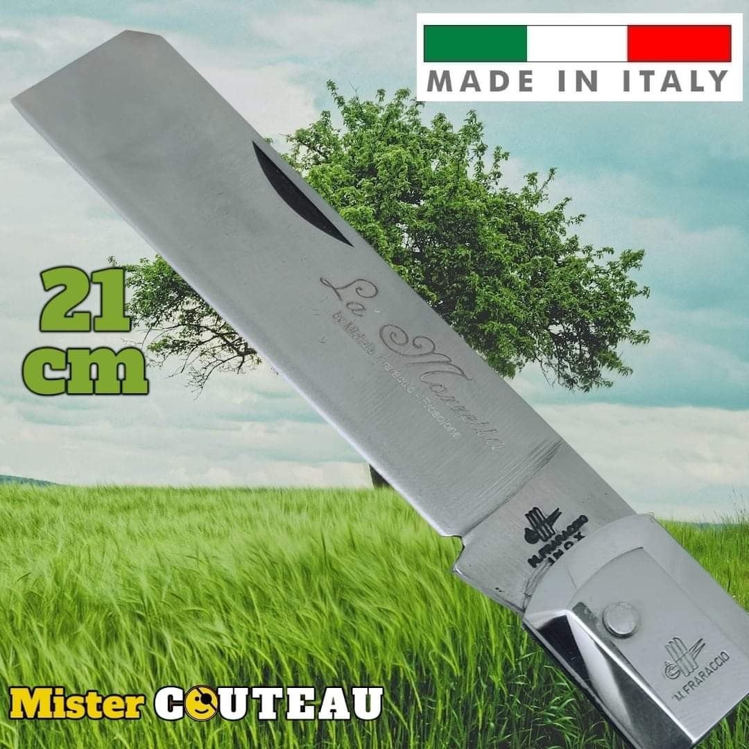 Couteau italien Fraraccio Mozzetta 21cm corne antique mitre inox