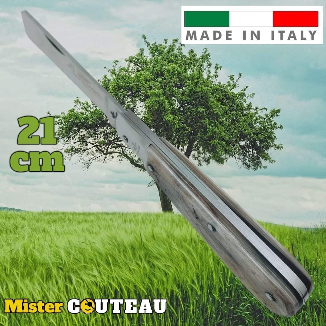 Couteau italien Fraraccio Mozzetta 21cm corne antique mitre inox