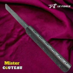 Couteau  20/20 fibre carbone cuivre damas