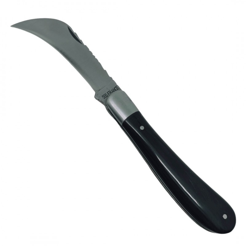 Couteau serpette 555 France Sauzedde Roddier corne noirelame carbone Thiers