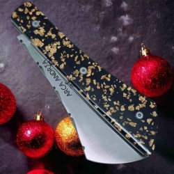 Couteau Arca Andrea par Le Fidèle feuille or 24 carats