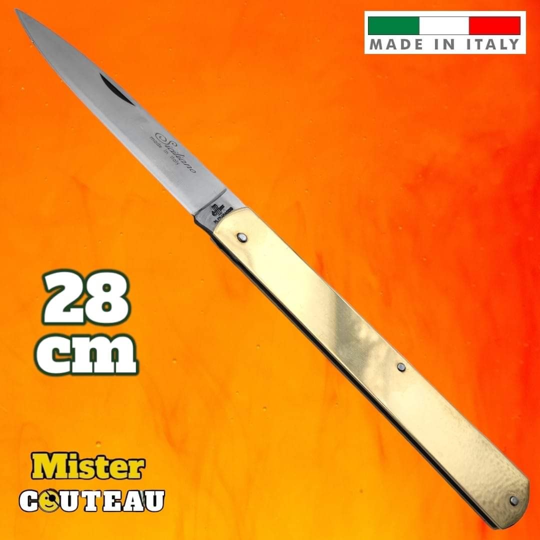 Couteau italie Fraraccio Sfilato XXL géant laiton 28 cm