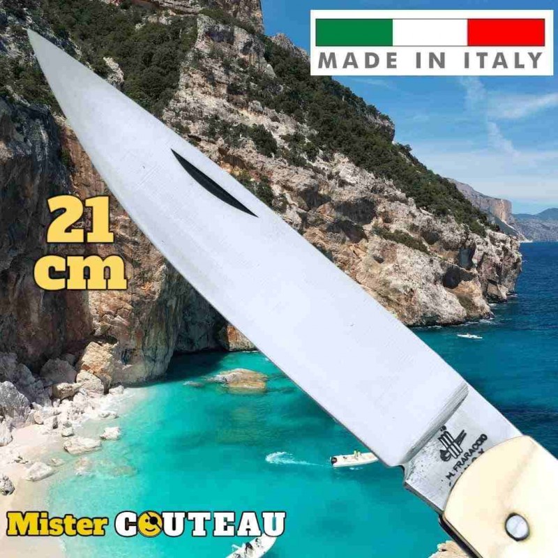 Couteau Fraraccio Italie Pattada laiton 21 cm