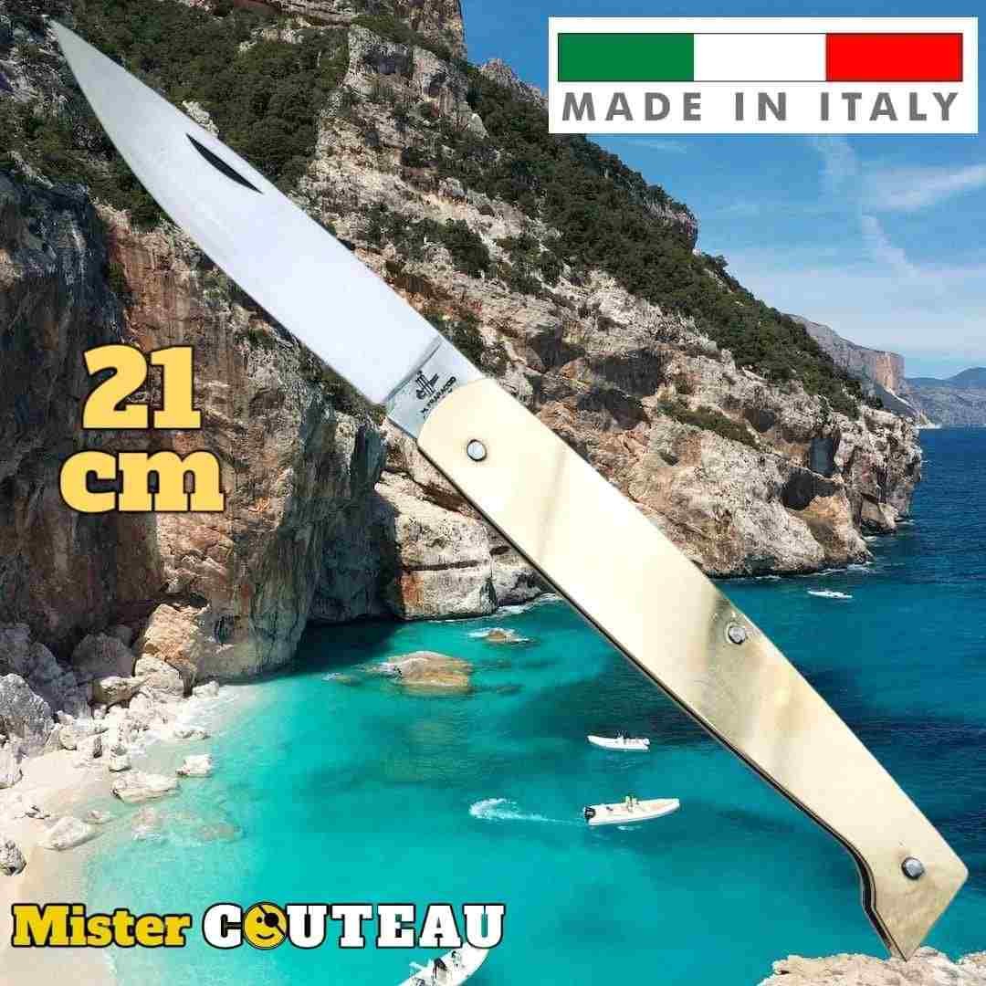 Couteau Fraraccio Italie Pattada laiton 21 cm