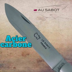 Couteau de berger Au Sabot 2 lames en carbone olivier